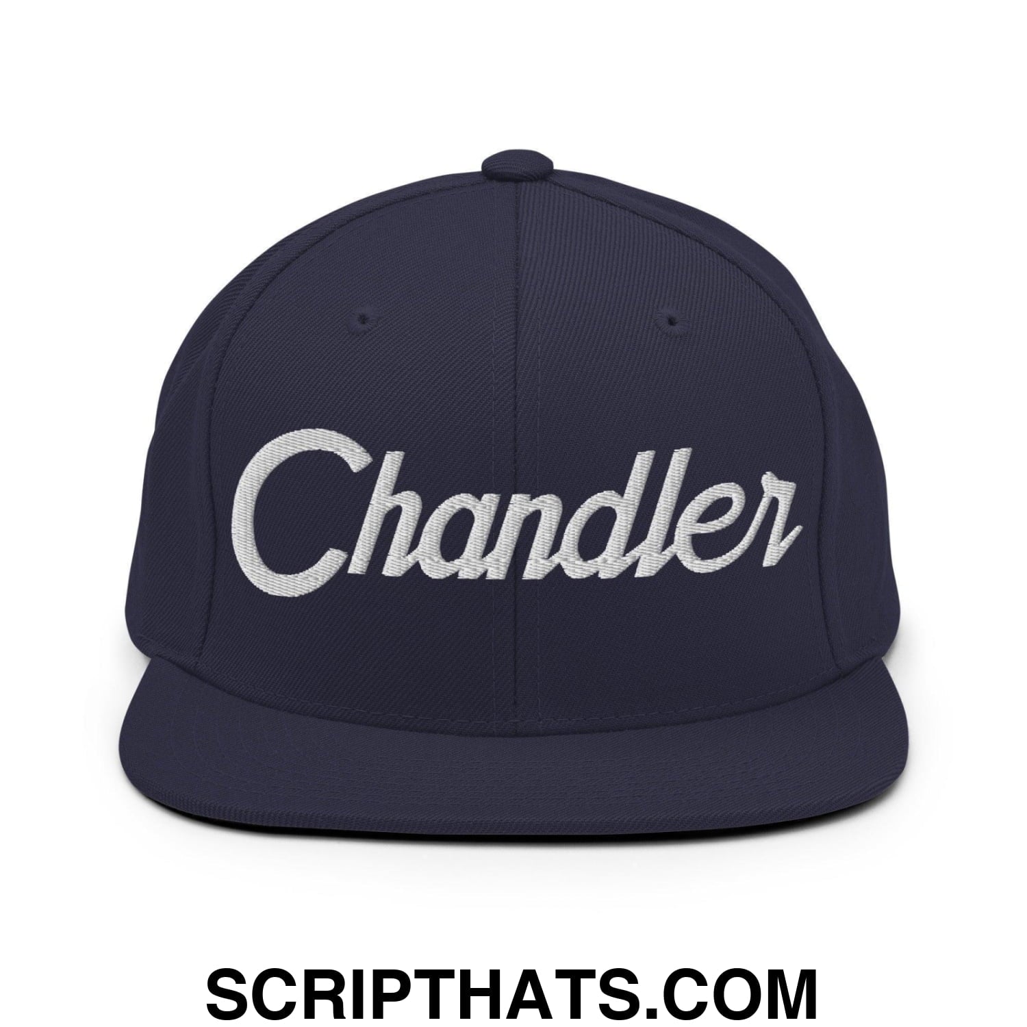 Chandler Script Snapback Hat Navy