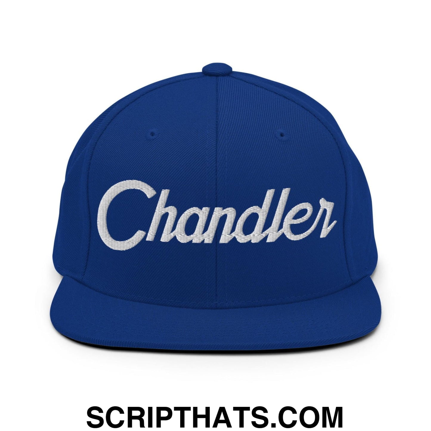 Chandler Script Snapback Hat Royal Blue