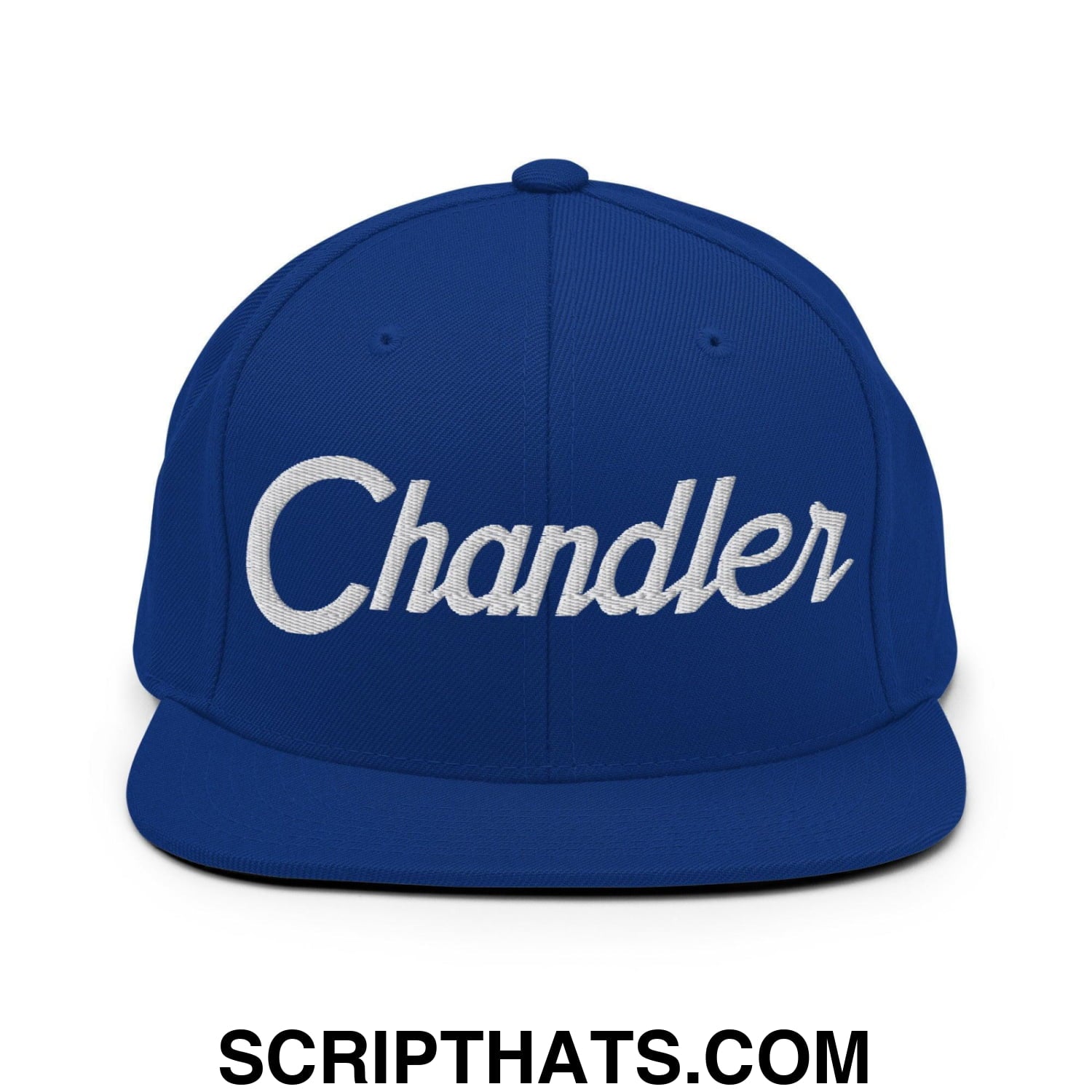 Chandler Script Snapback Hat Royal Blue