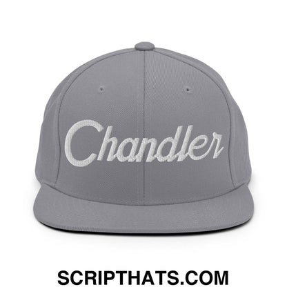 Chandler Script Snapback Hat Silver