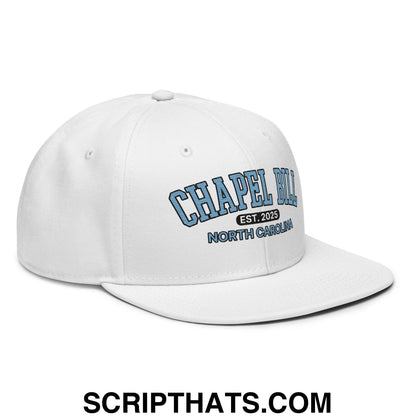 Chapel Bill Belichick Coach UNC Flat Bill Brim Snapback Hat White
