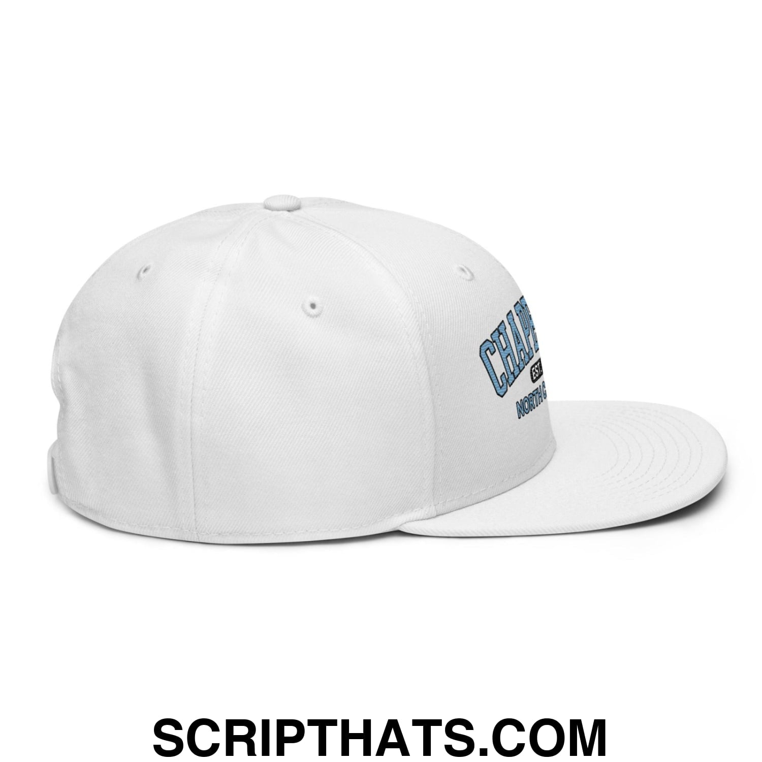 Chapel Bill Belichick Coach UNC Flat Bill Brim Snapback Hat White