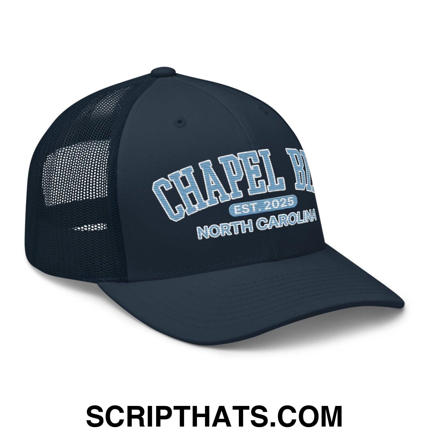 Chapel Bill Belichick UNC Coach Embroidered Mesh Trucker Hat Navy