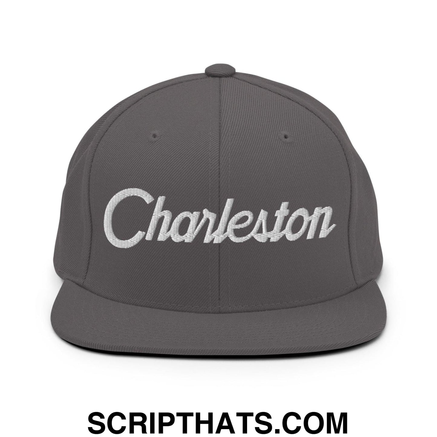 Charleston Script Snapback Hat Dark Grey