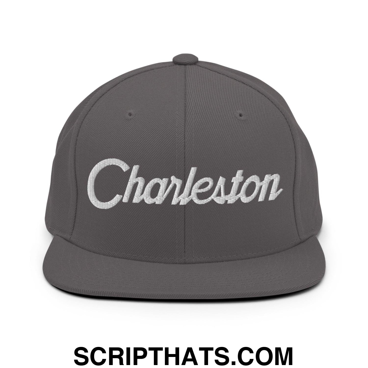 Charleston Script Snapback Hat Dark Grey