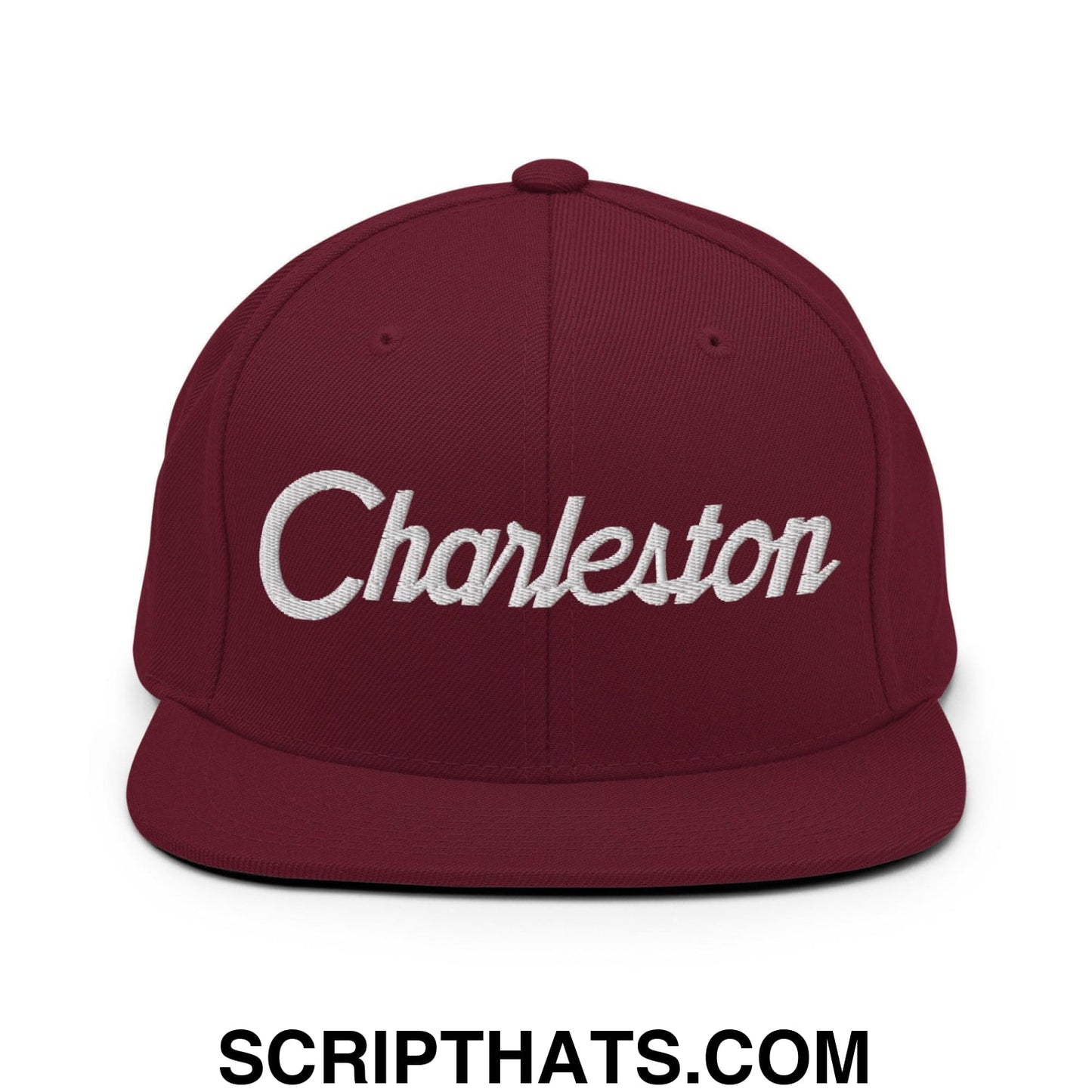 Charleston Script Snapback Hat Maroon