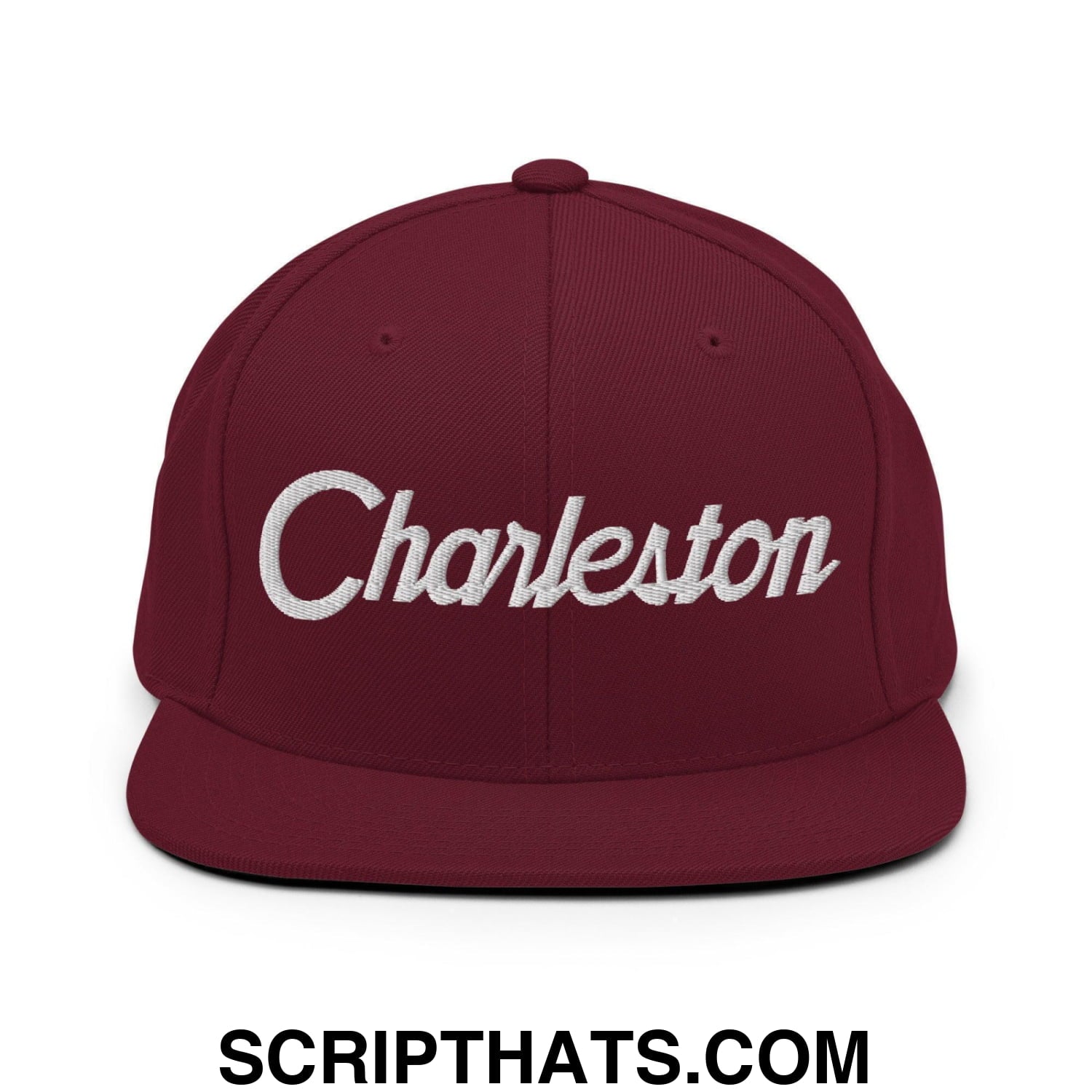 Charleston Script Snapback Hat Maroon