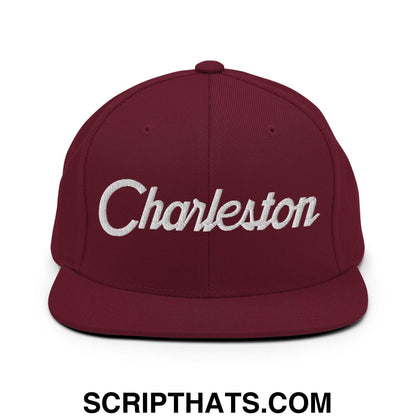 Charleston Script Snapback Hat Maroon