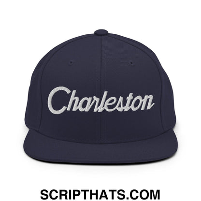 Charleston Script Snapback Hat Navy