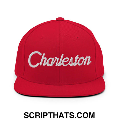 Charleston Script Snapback Hat Red