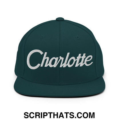 Charlotte Script Snapback Hat Spruce