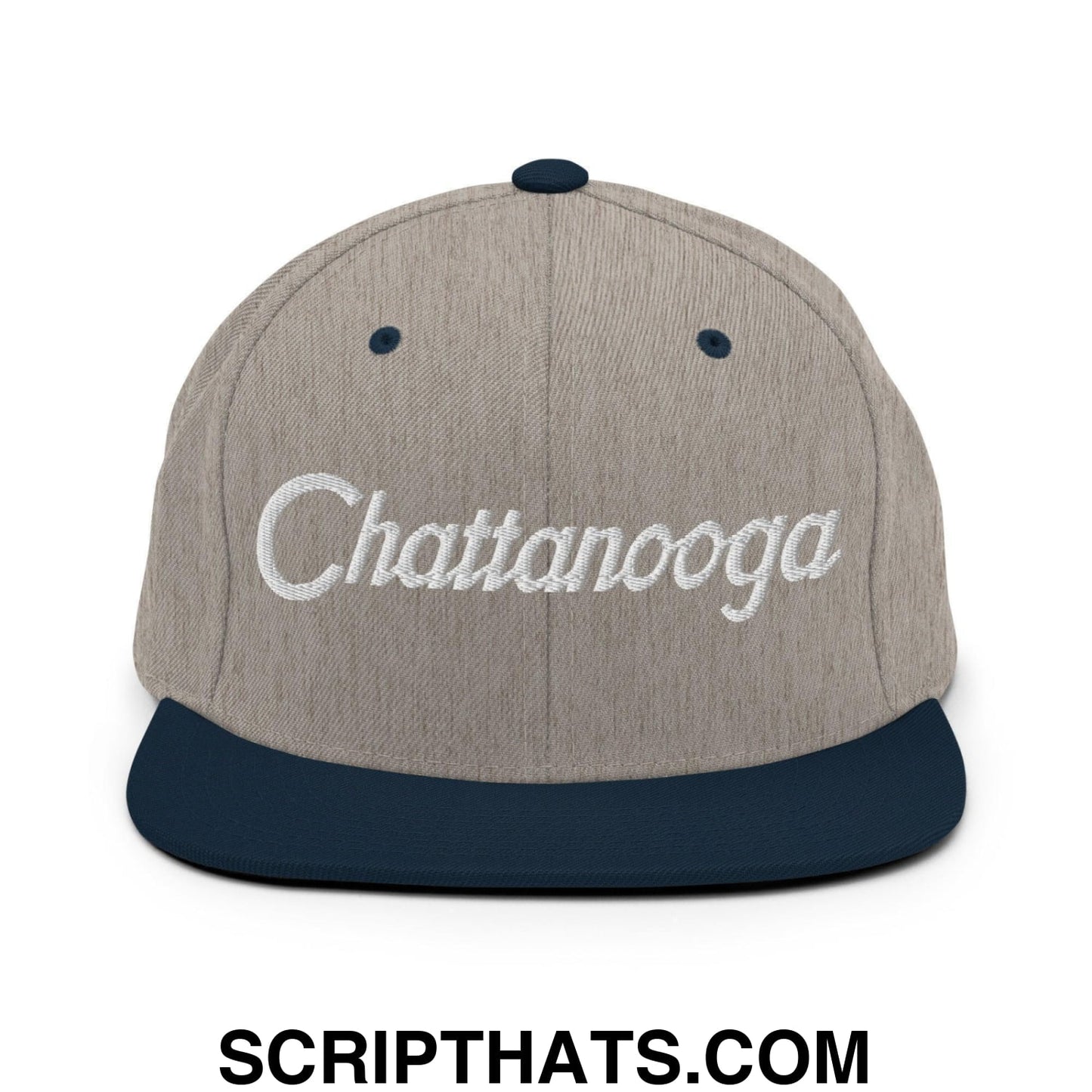 Chattanooga Script Snapback Hat Heather Grey Navy