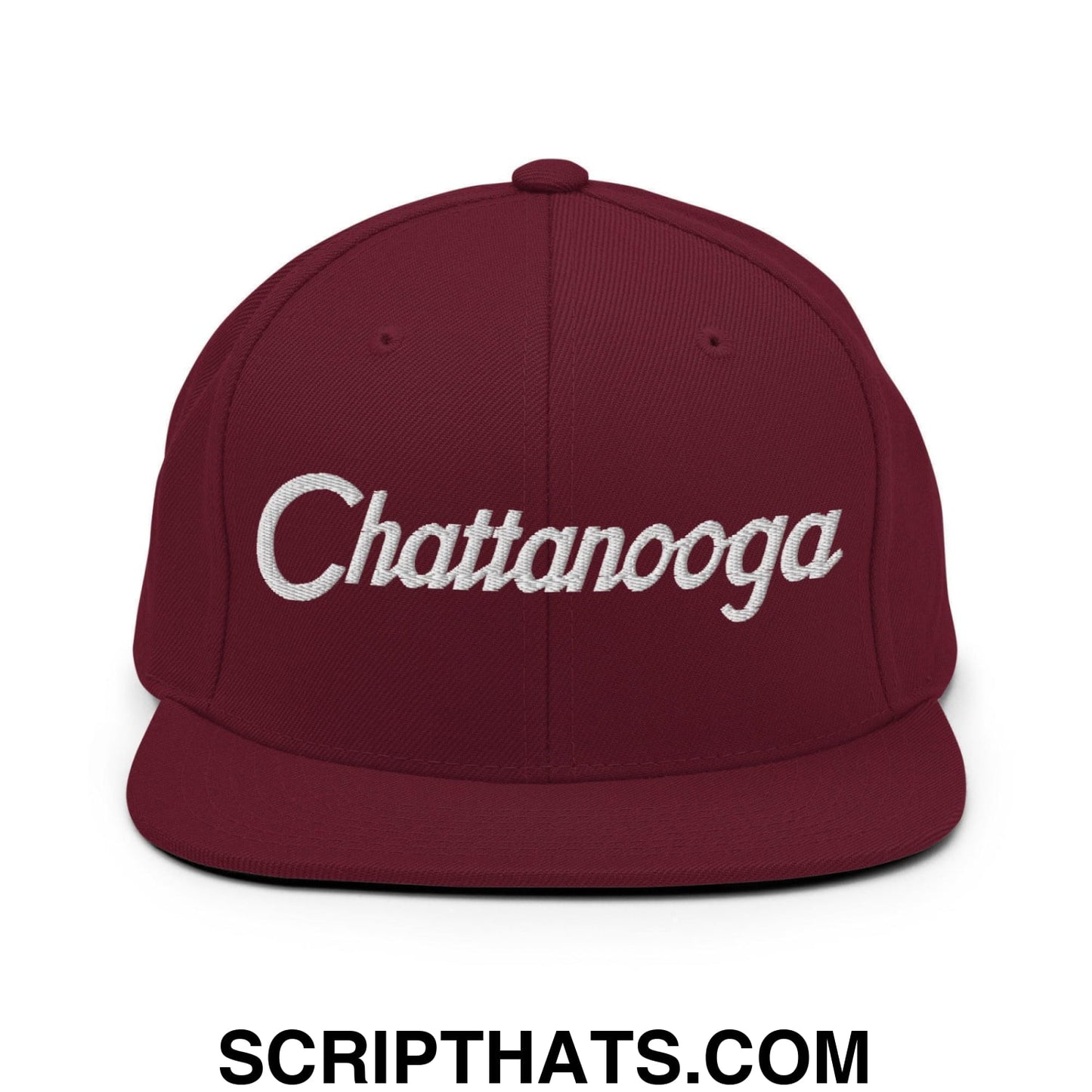 Chattanooga Script Snapback Hat Maroon