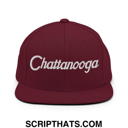 Chattanooga Script Snapback Hat Maroon