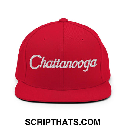Chattanooga Script Snapback Hat Red