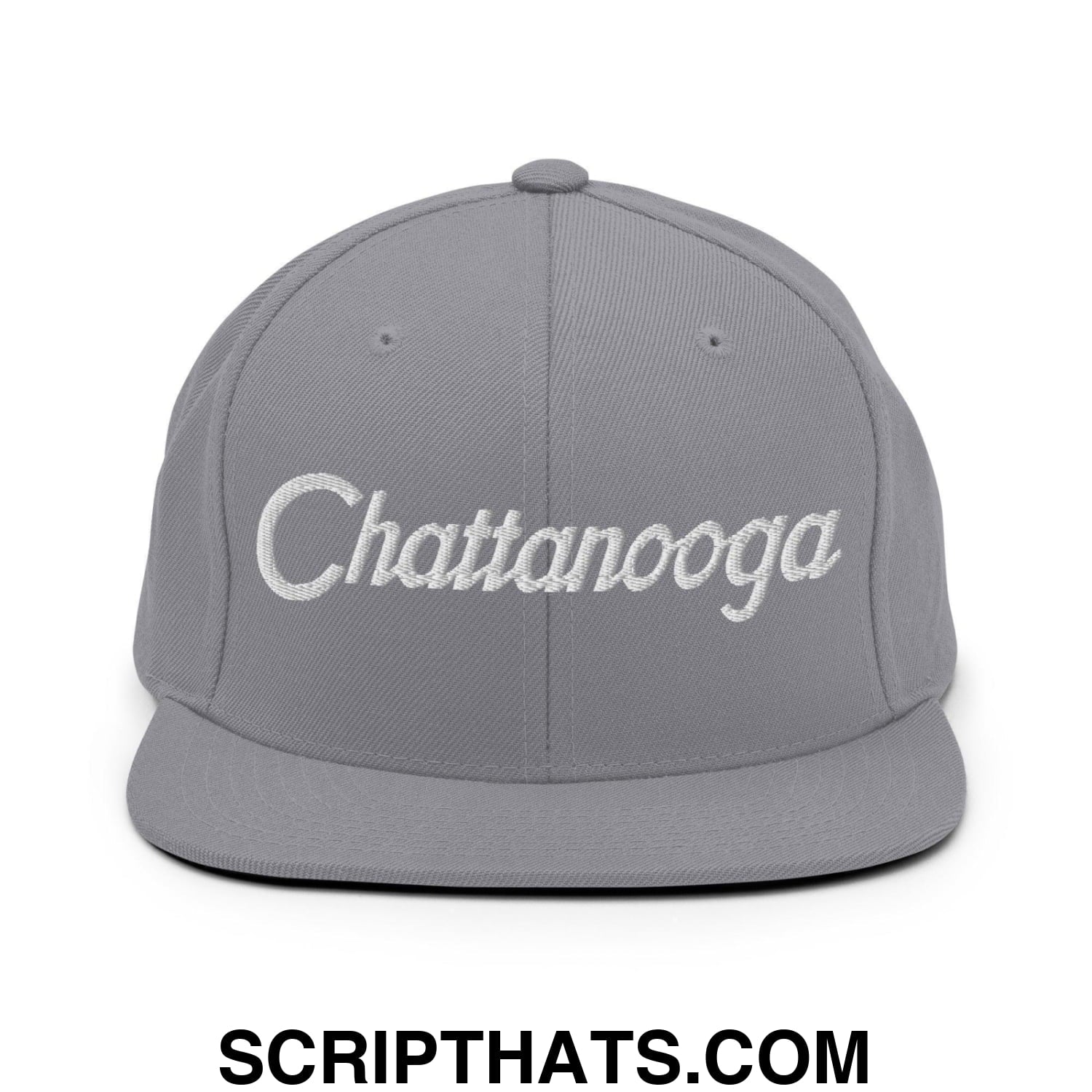 Chattanooga Script Snapback Hat Silver
