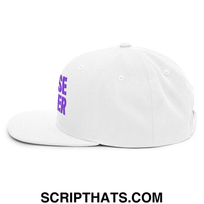 Cheese Grater Football Embroidered Flat Bill Brim Snapback Hat White