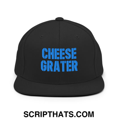 Cheese Grater Football Embroidered Flat Bill Brim Snapback Hat Black