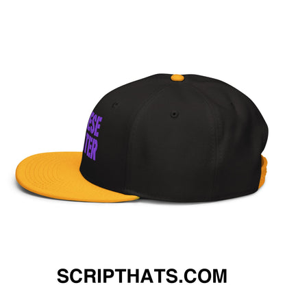 Cheese Grater Football Embroidered Flat Brim Bill Snapback Hat Gold Black Black