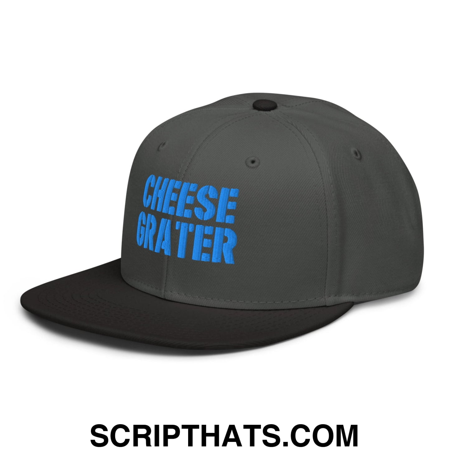 Cheese Grater Football Embroidered Flat Brim Bill Snapback Hat Black Charcoal gray Charcoal gray