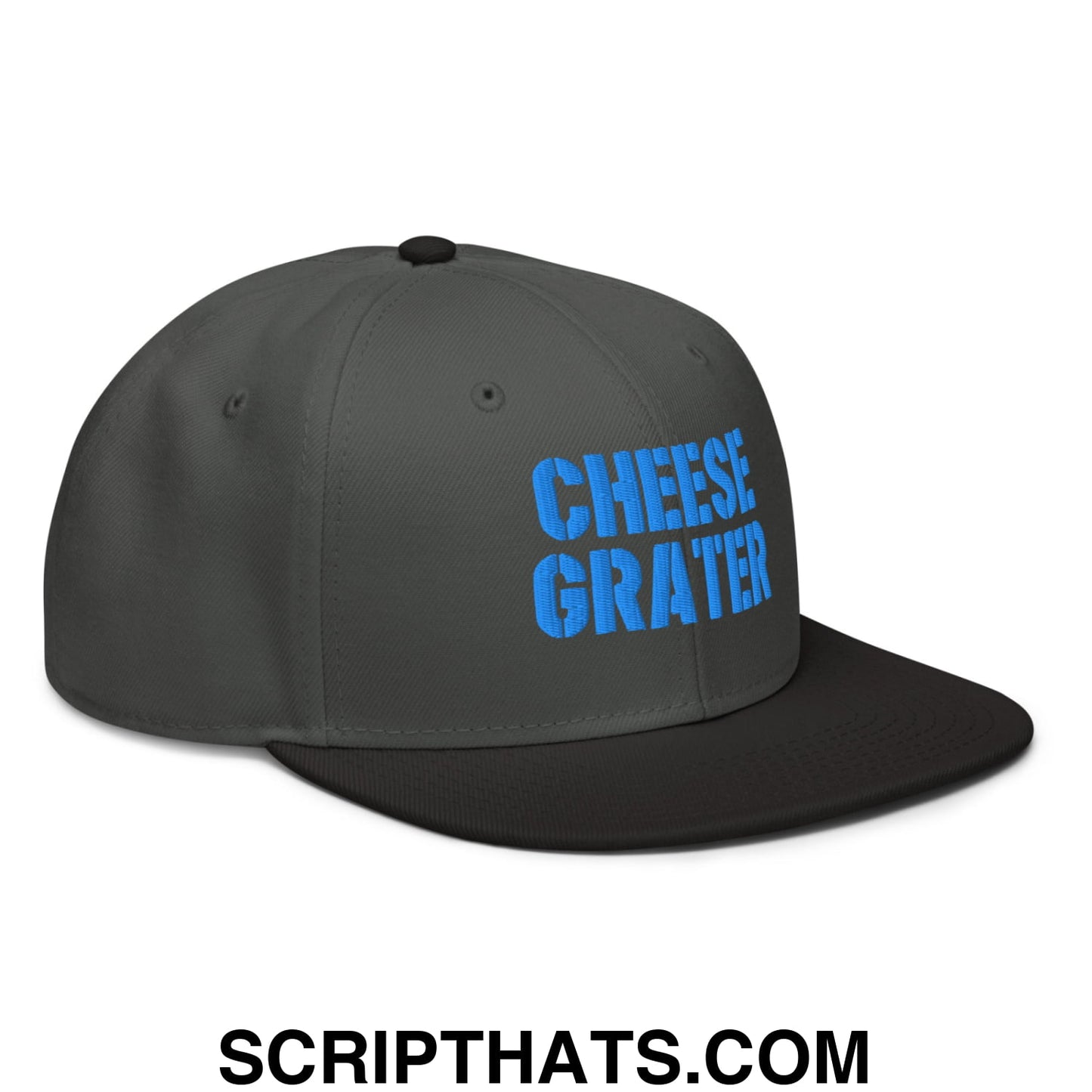 Cheese Grater Football Embroidered Flat Brim Bill Snapback Hat Black Charcoal gray Charcoal gray