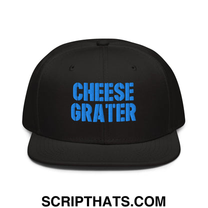 Cheese Grater Football Embroidered Flat Brim Bill Snapback Hat Black