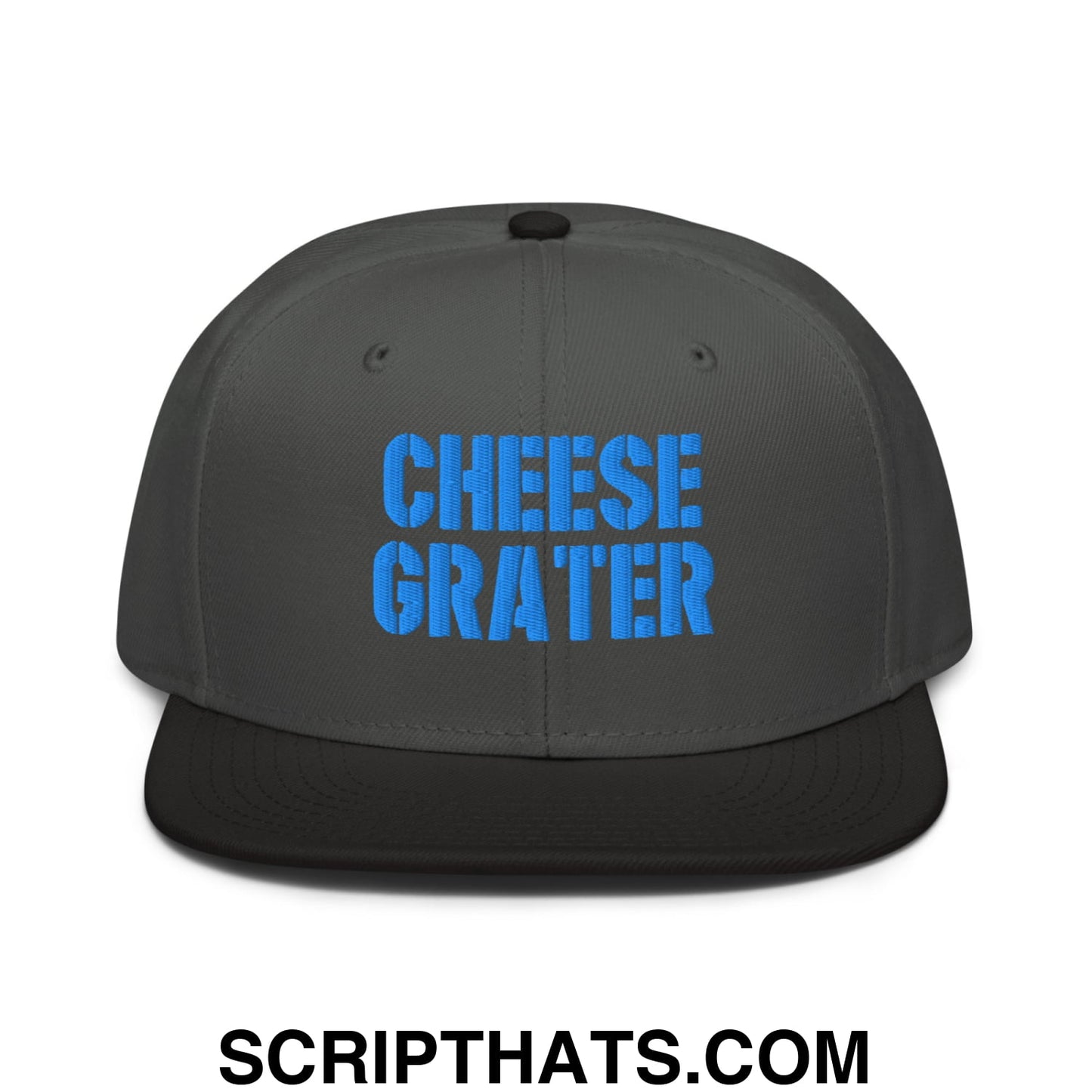 Cheese Grater Football Embroidered Flat Brim Bill Snapback Hat Black Charcoal gray Charcoal gray