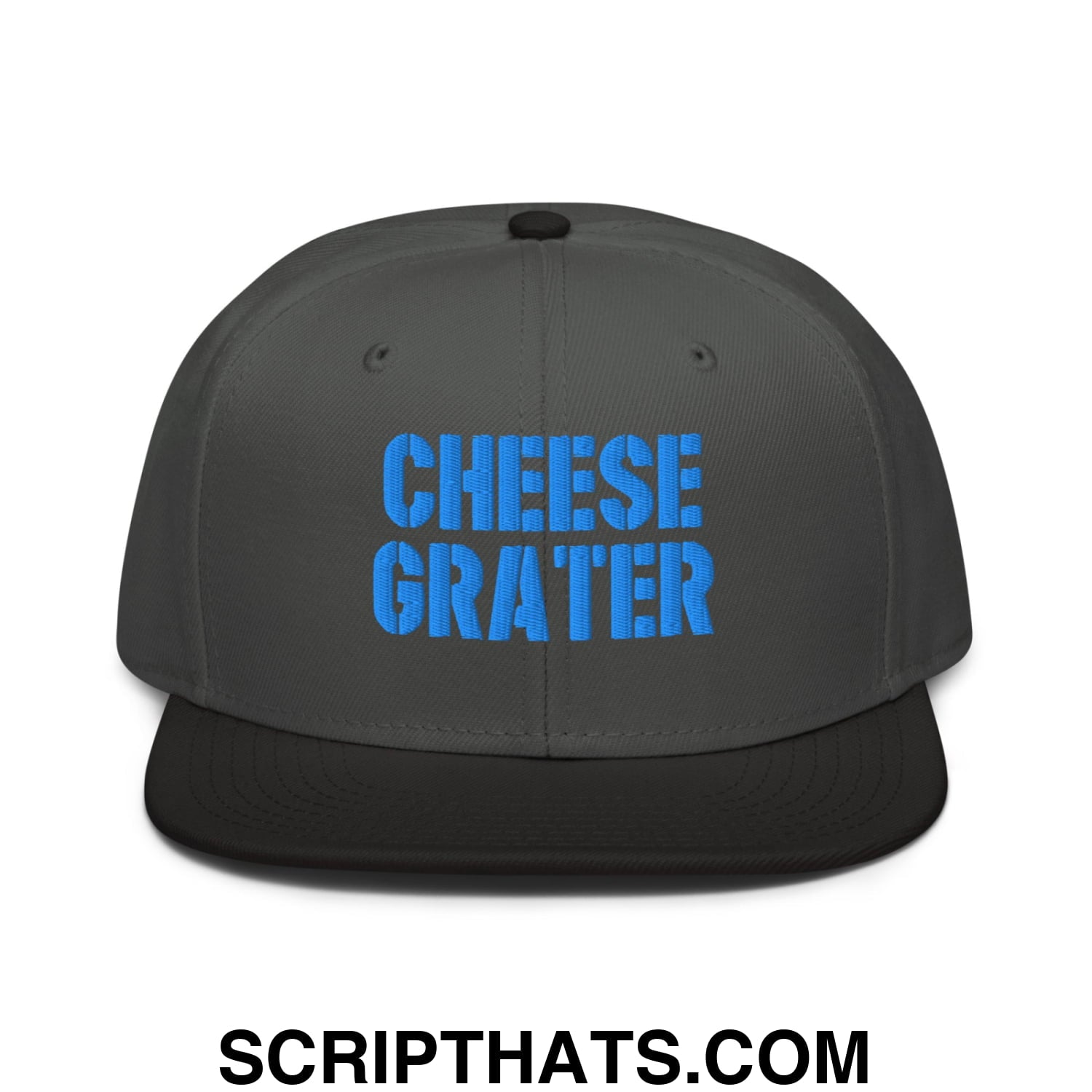 Cheese Grater Football Embroidered Flat Brim Bill Snapback Hat Black Charcoal gray Charcoal gray