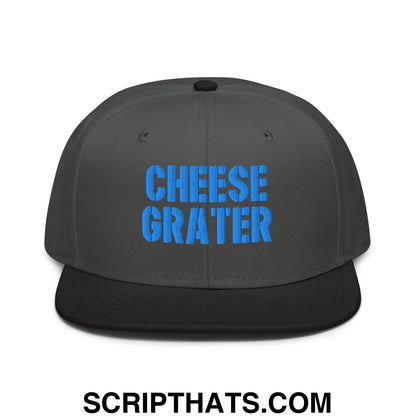 Cheese Grater Football Embroidered Flat Brim Bill Snapback Hat Black Charcoal gray Charcoal gray