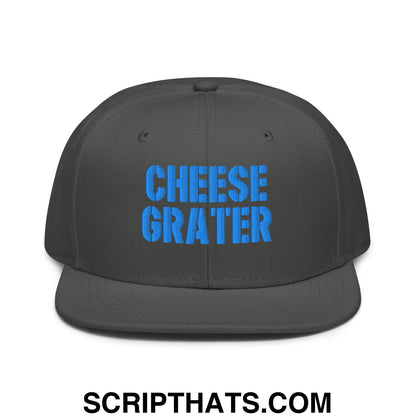 Cheese Grater Football Embroidered Flat Brim Bill Snapback Hat Charcoal gray