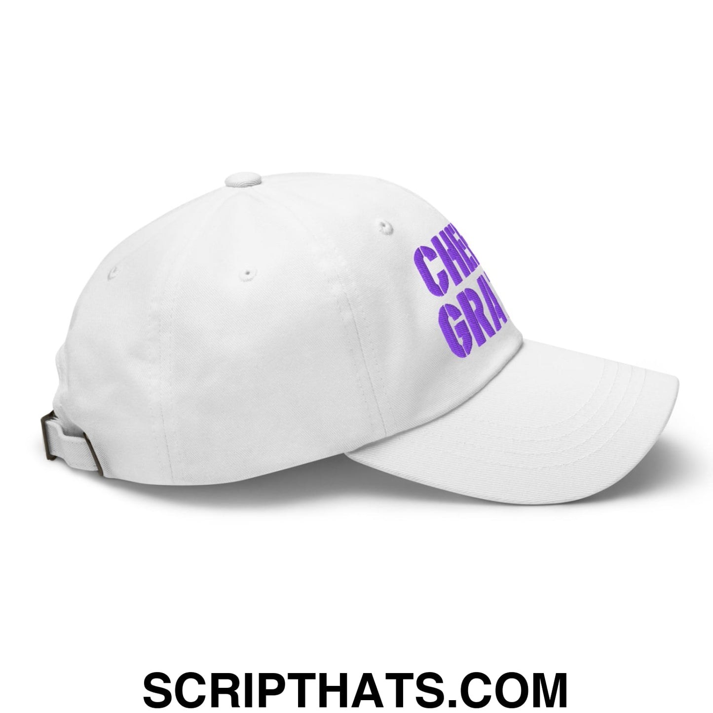 Cheese Grater Football Embroidered Unstructured Dad Hat White