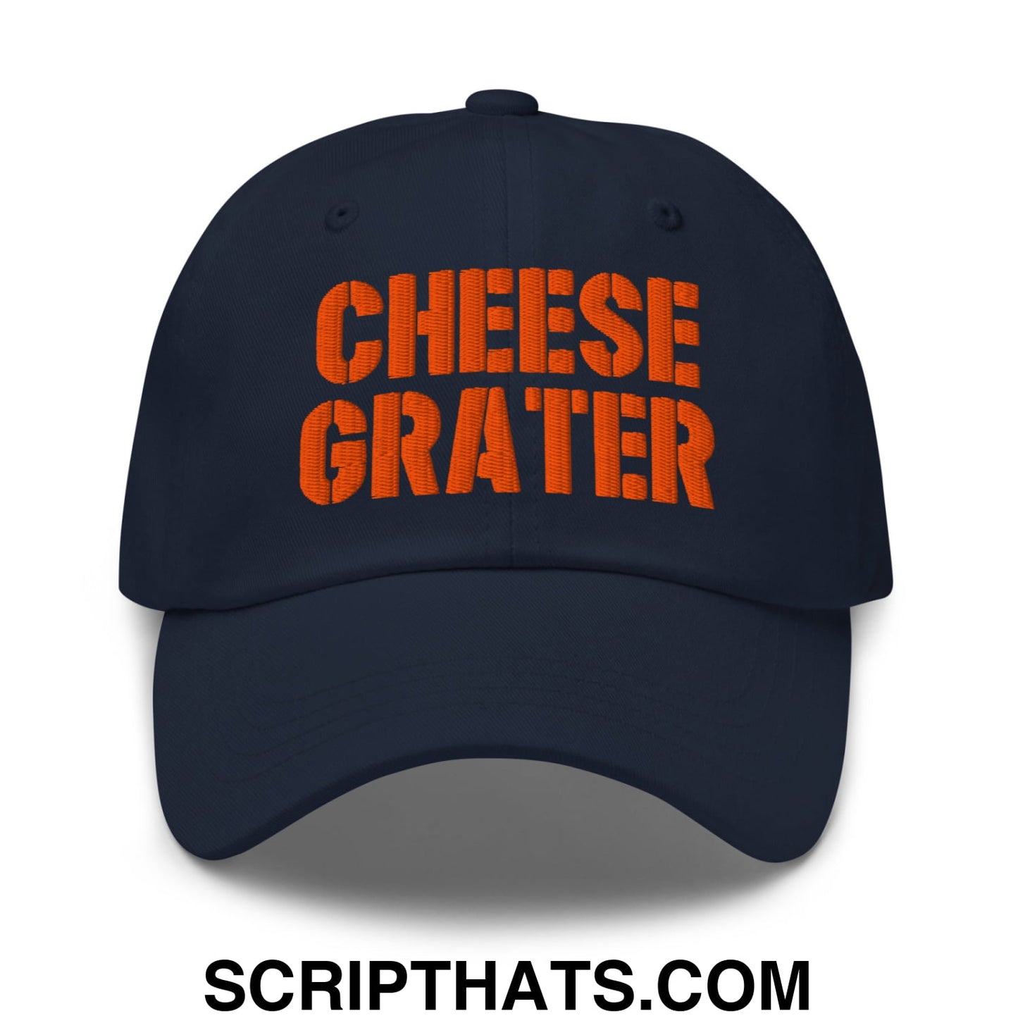 Cheese Grater Football Embroidered Unstructured Dad Hat Navy