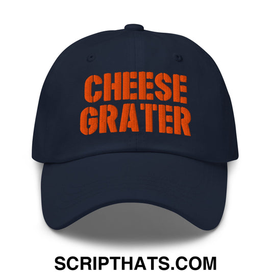 Cheese Grater Football Embroidered Unstructured Dad Hat Navy