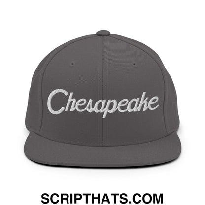 Chesapeake Script Snapback Hat Dark Grey