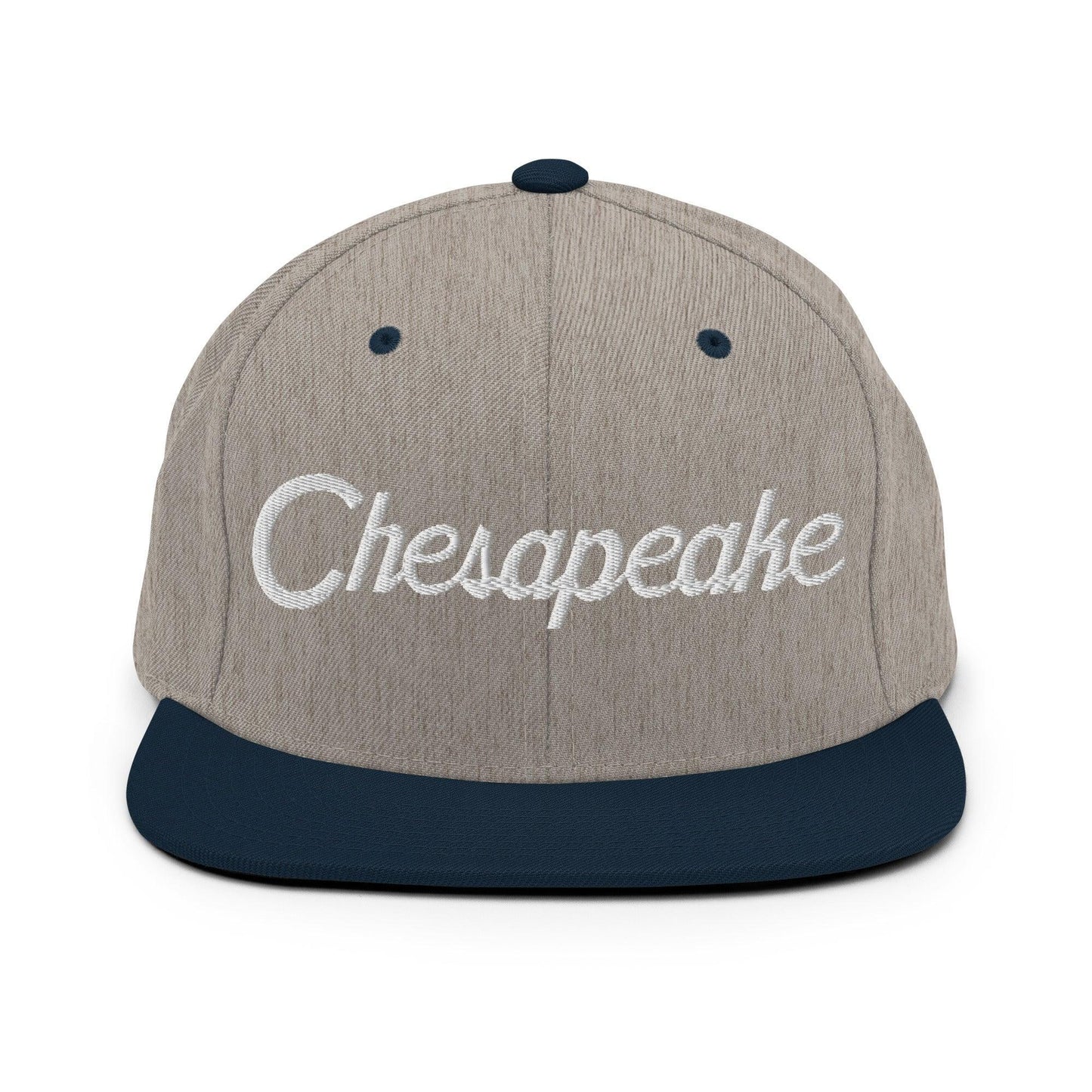 Chesapeake Script Snapback Hat Heather Grey/ Navy