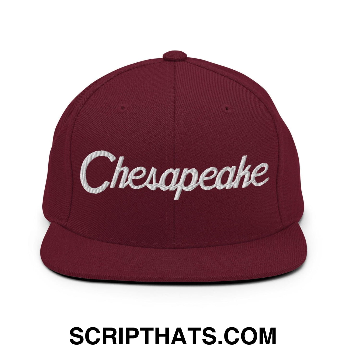Chesapeake Script Snapback Hat Maroon