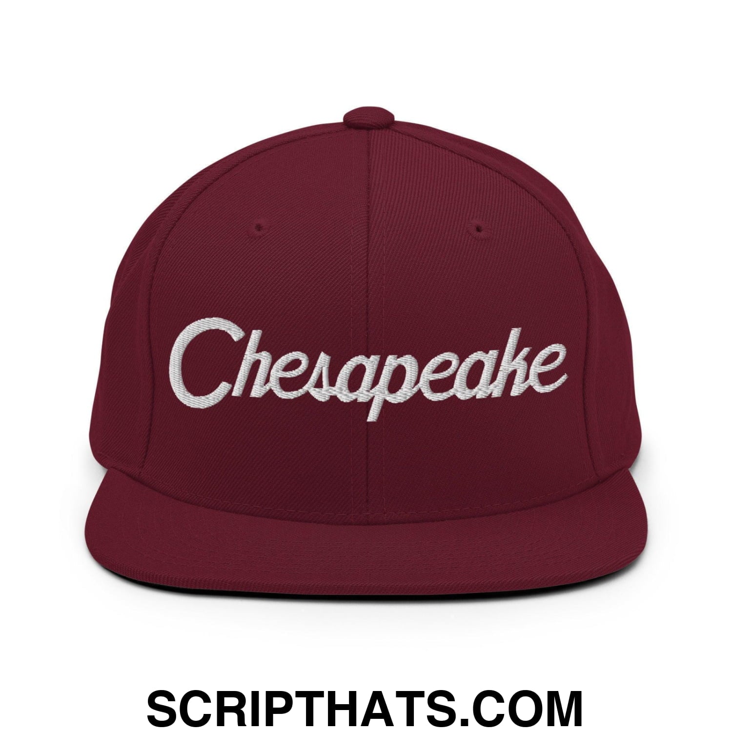 Chesapeake Script Snapback Hat Maroon