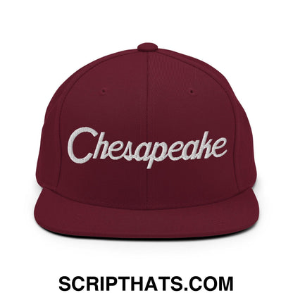 Chesapeake Script Snapback Hat Maroon