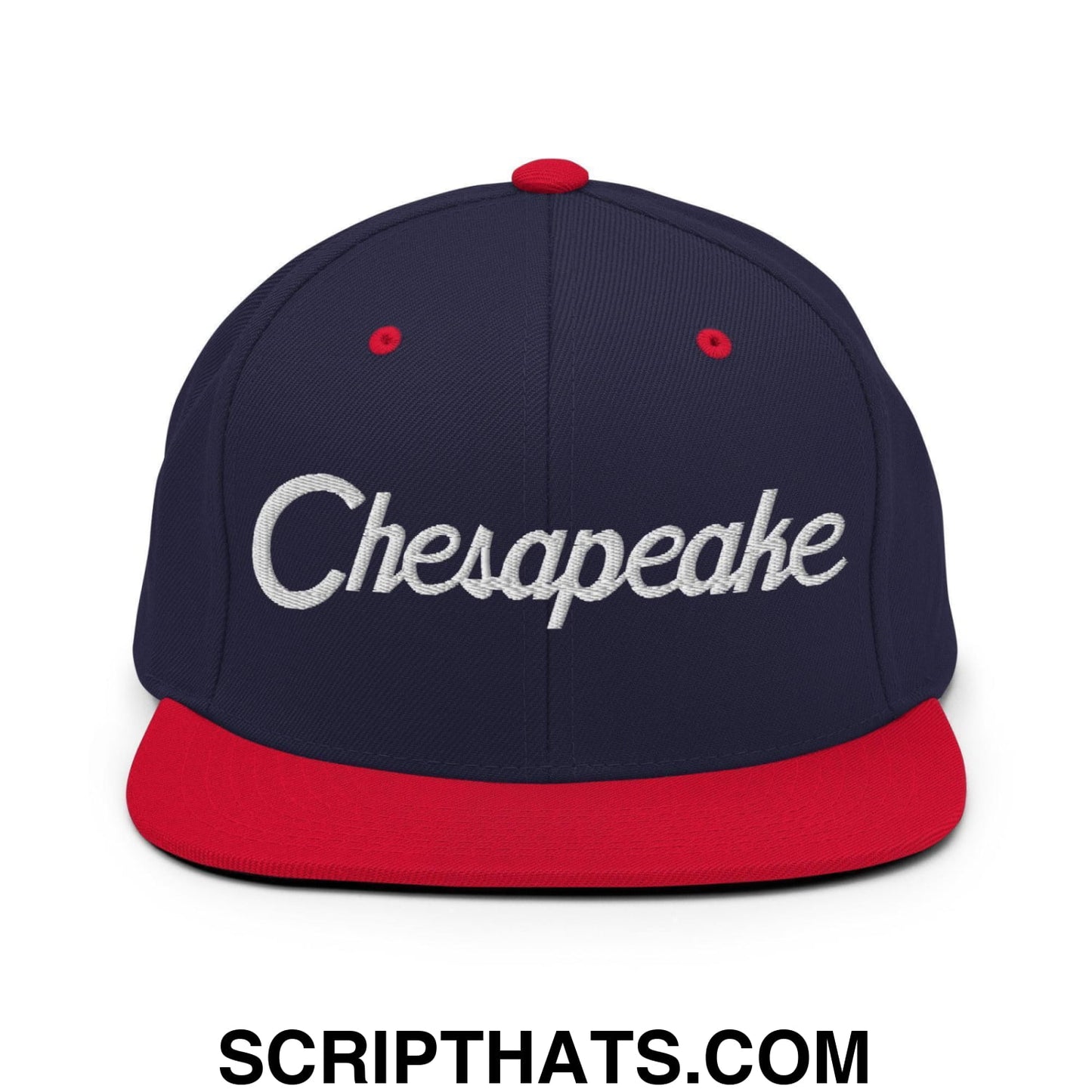 Chesapeake Script Snapback Hat Navy Red