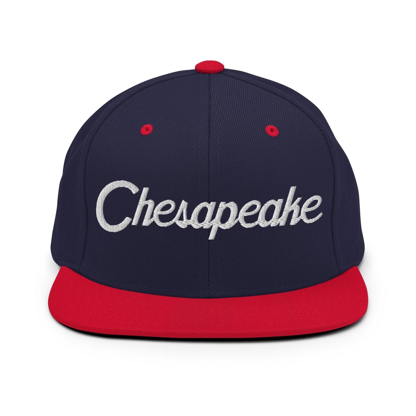 Chesapeake Script Snapback Hat Navy/ Red