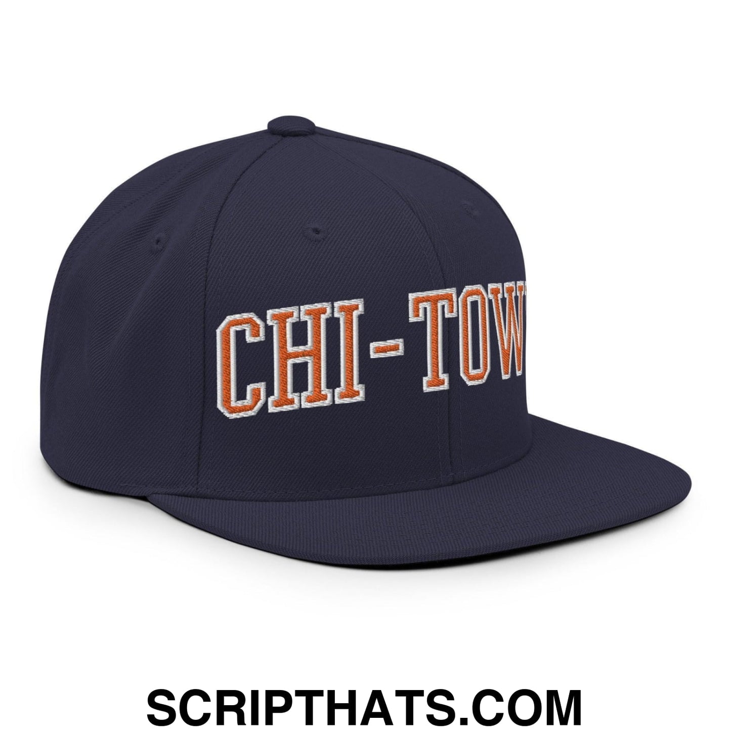 Chi-Town Chicago Football Block Snapback Hat Navy