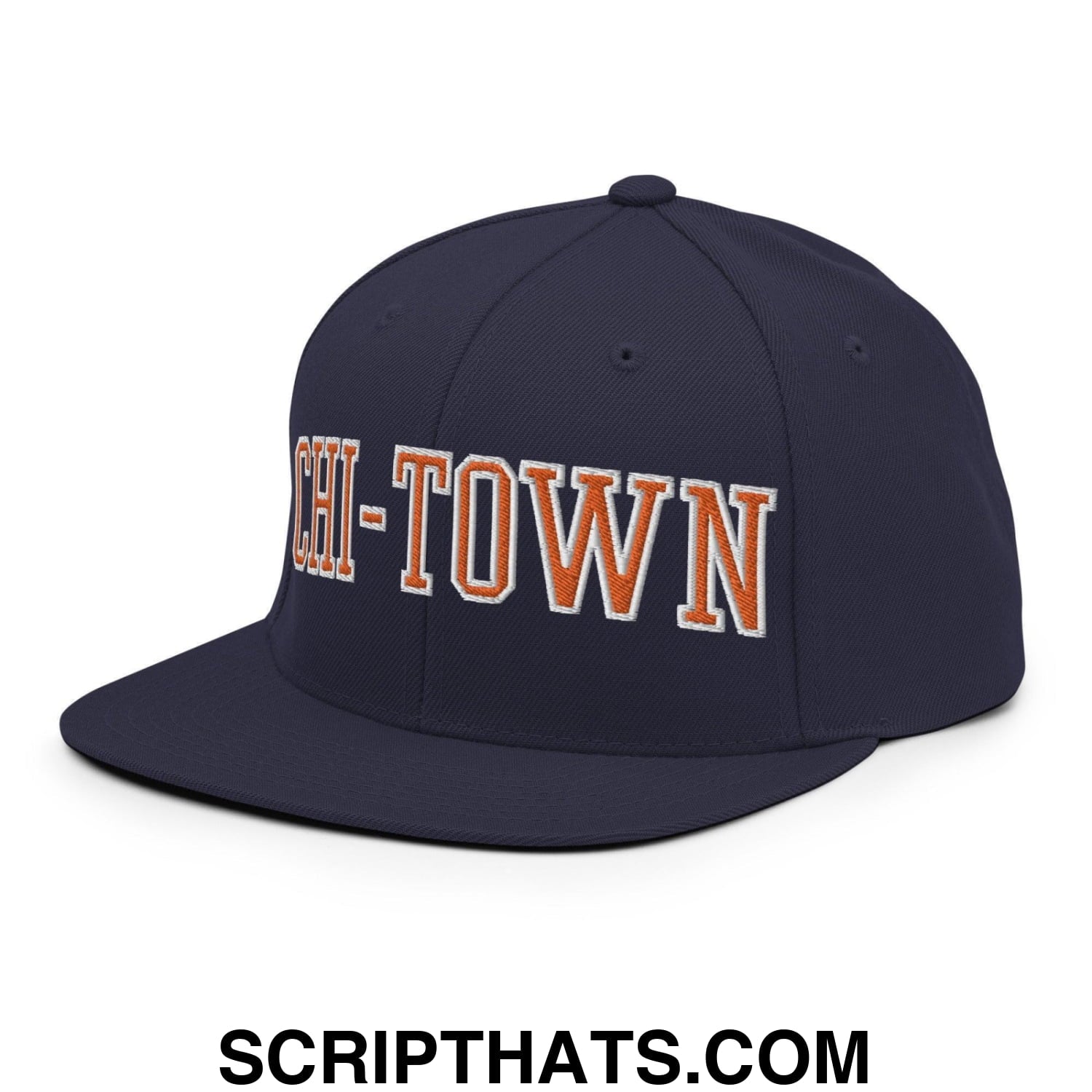 Chi-Town Chicago Football Block Snapback Hat Navy