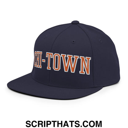Chi-Town Chicago Football Block Snapback Hat Navy