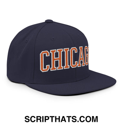 Chicago Football Block Snapback Hat Navy