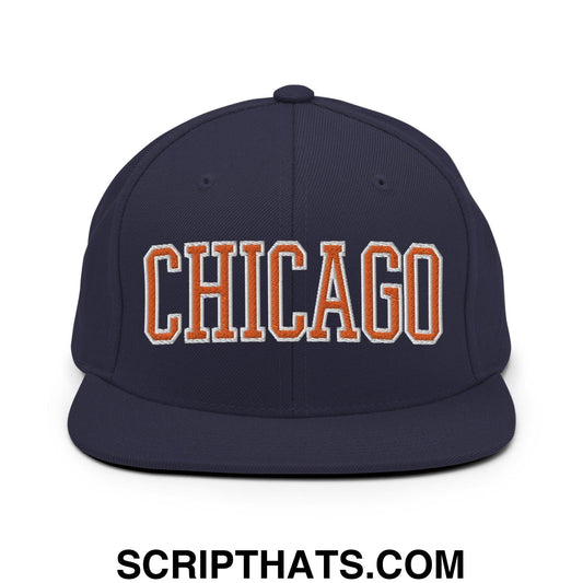 Chicago Football Block Snapback Hat Navy