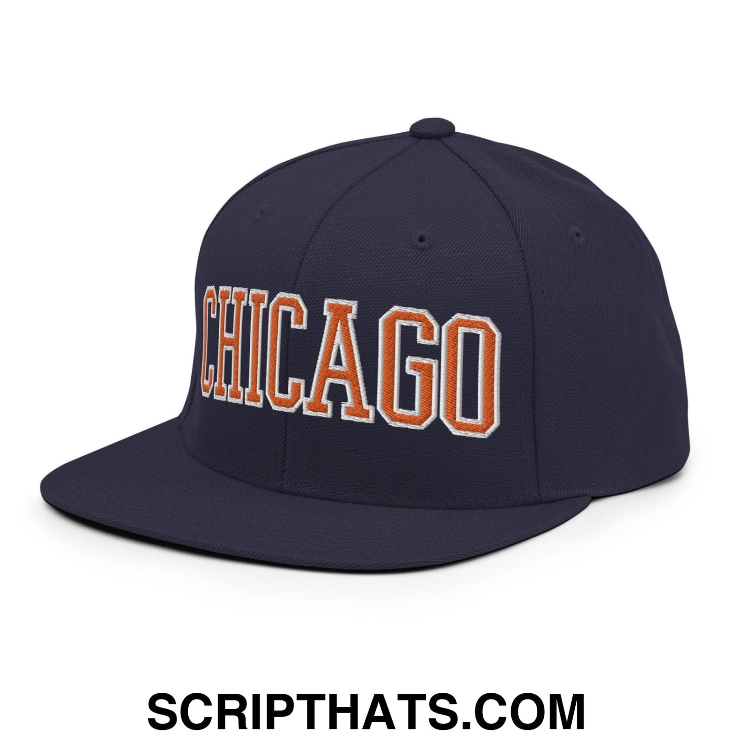 Chicago Football Block Snapback Hat Navy