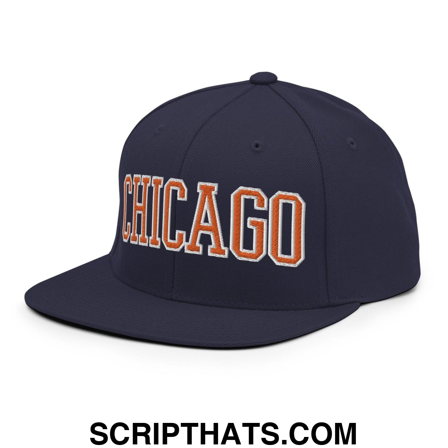 Chicago Football Block Snapback Hat Navy