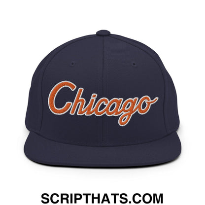 Chicago Football II Script Snapback Hat Navy