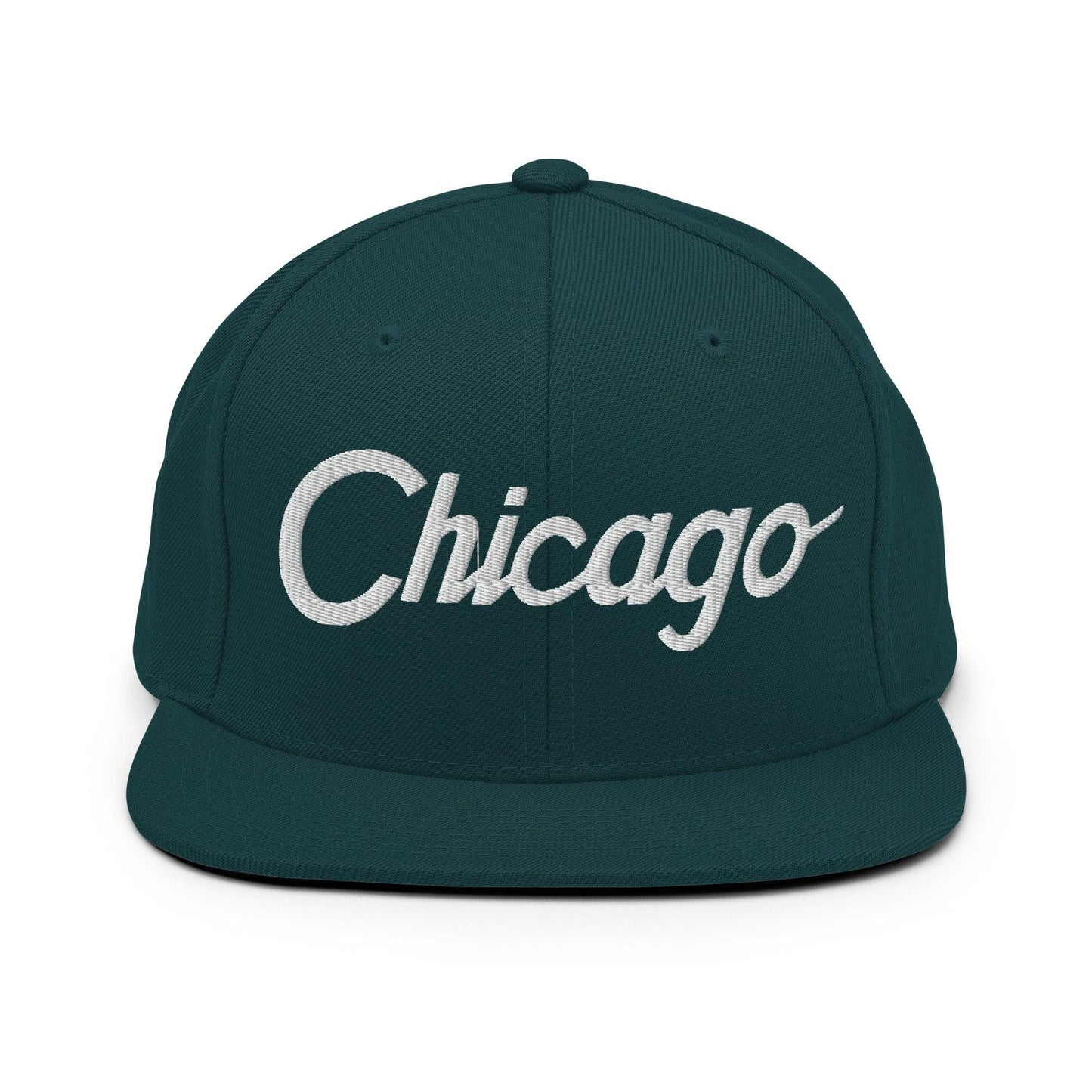 Chicago Script Snapback Hat Spruce