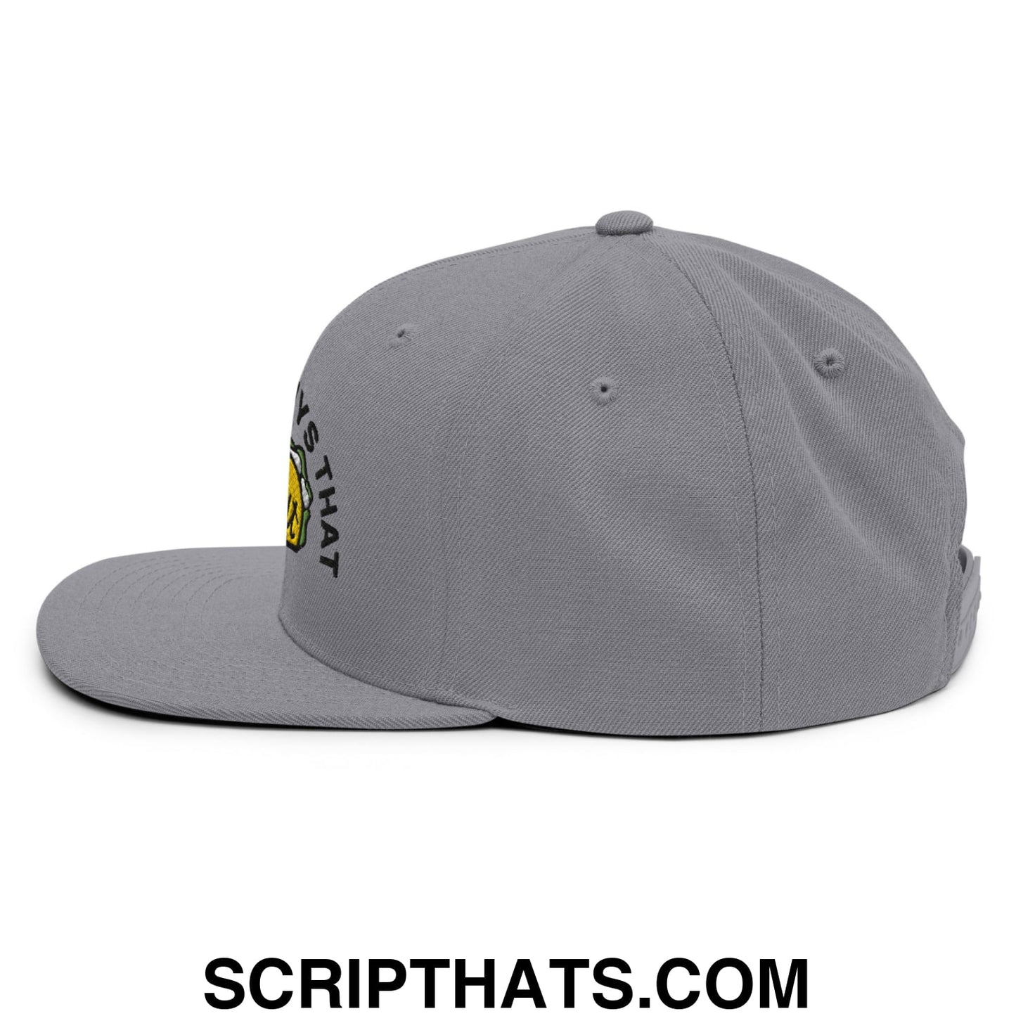 Chicks Dig Guys That Eat Out Embroidered Flat Bill Brim Snapback Hat Silver